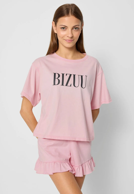 Różowa piżama z logo BIZUU