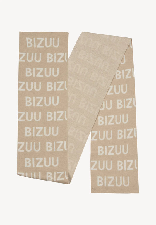 Beżowy szalik LOGGU w logowania Bizuu.