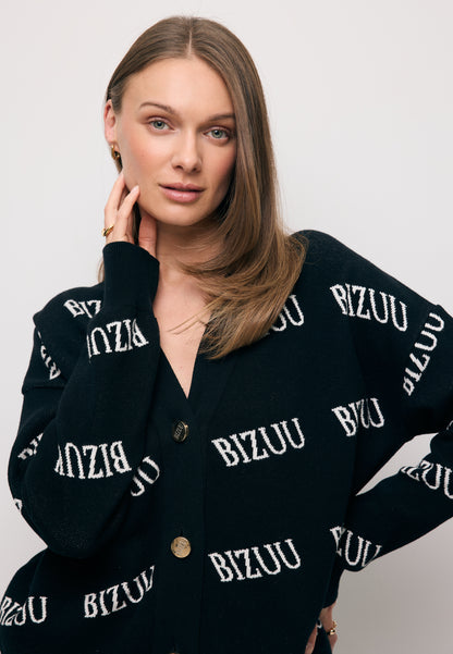 Czarny kardigan oversize zapinany na guziki KYLE