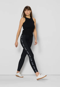 Legginsy z logowanymi lampasami LEANDRA czarny