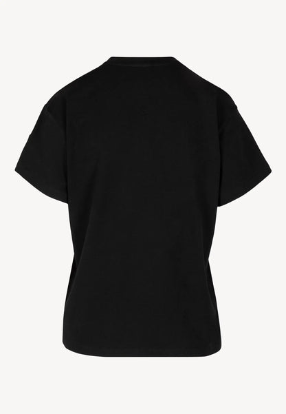 Czarny t-shirt z logo na rękawie TISHAM