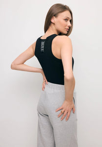 Czarny top z logo bizuu ALEXIN