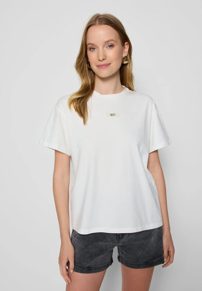 Klasyczny kremowy T-shirt z logo TISHALLE