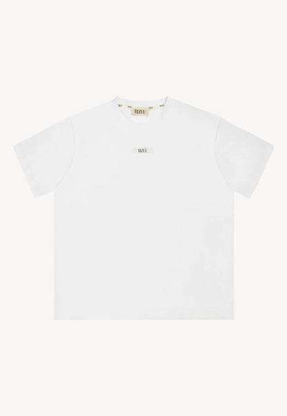 Klasyczny kremowy T-shirt z logo TISHALLE