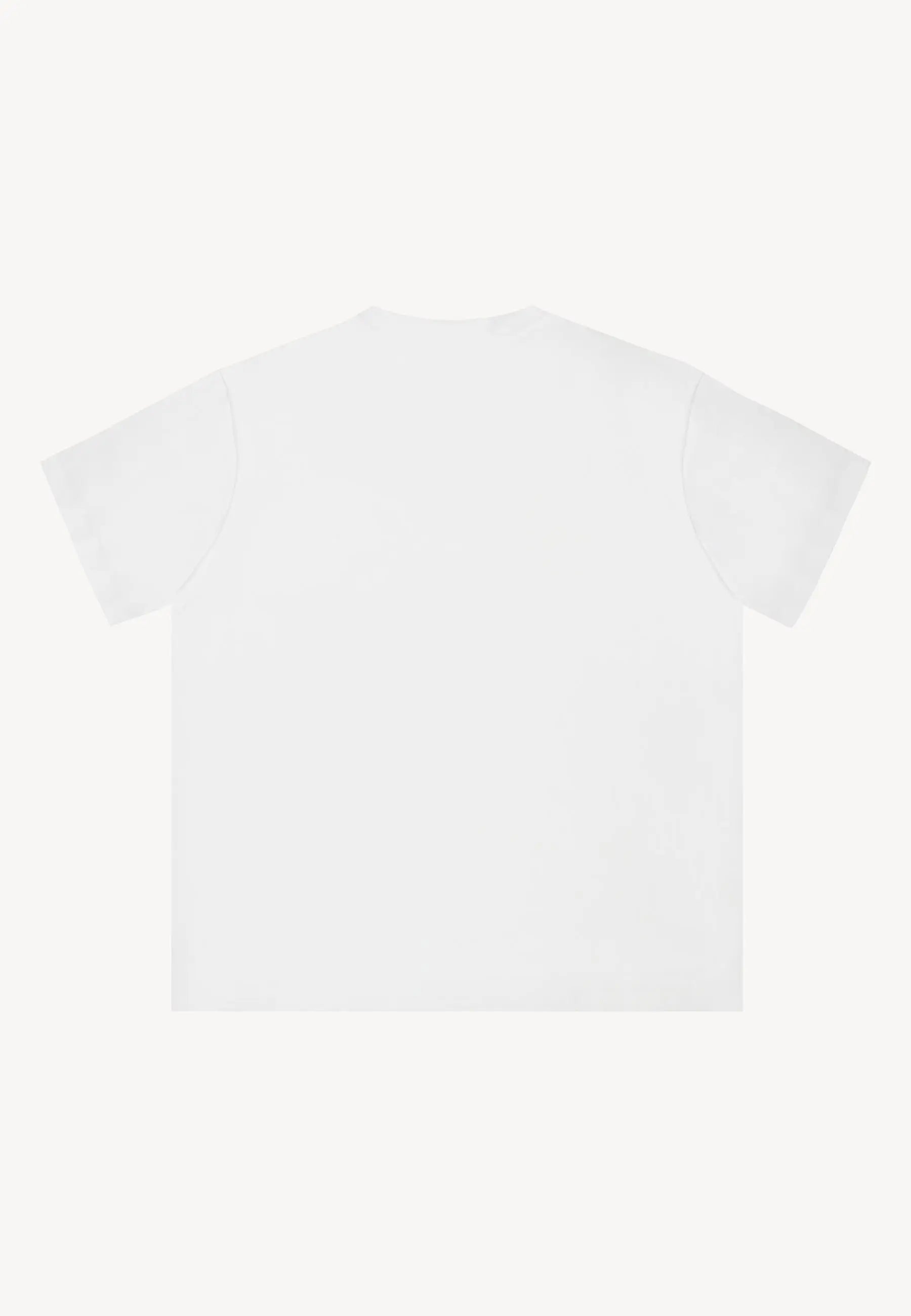 Tył kremowego T-shirtu z logo Bizuu na przodzie TISHALLE.