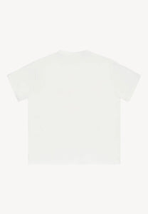 Bawełniany t-shirt z autorskim nadrukiem TISHAL kremowy