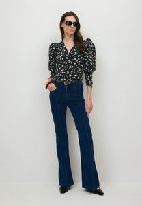Czarne body w kwiatowy print ALIBA