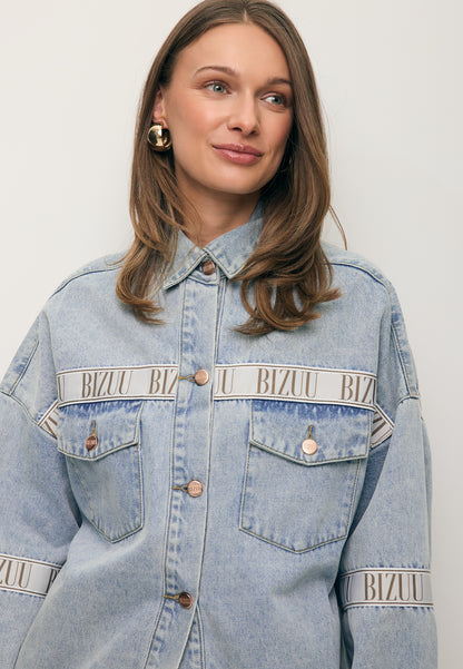 Błękitna kurtka jeansowa oversize PASSA