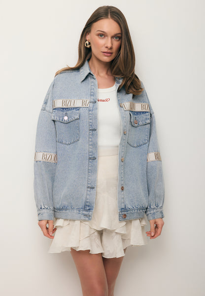Błękitna kurtka jeansowa oversize PASSA