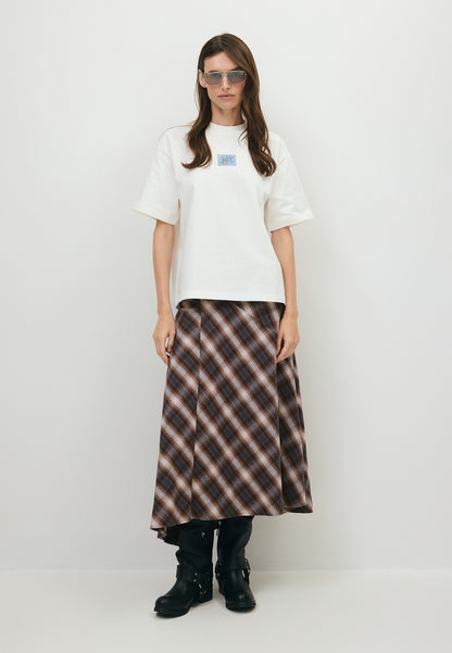 Kremowy t-shirt oversize PARADISO z logo