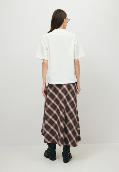 Kremowy t-shirt oversize PARADISO z logo
