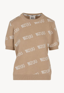 Beżowy sweter z krótkim rękawkiem AYLE