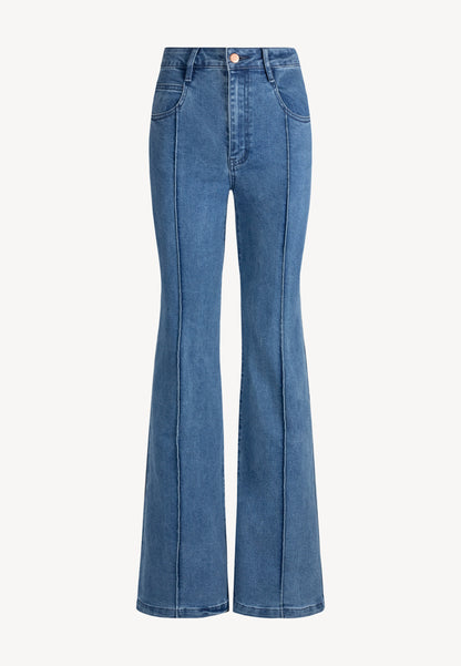 Niebieskie spodnie jeansowe flare BELINNA