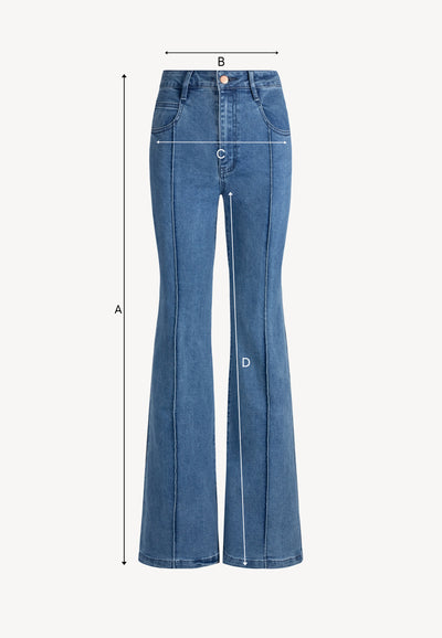 Niebieskie spodnie jeansowe flare BELINNA