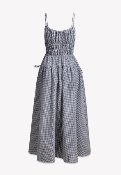 Sukienka maxi CASETTE w kratkę vichy