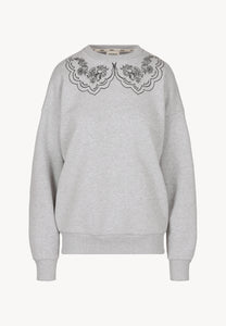Szara bluza z nadrukowanym kołnierzem COLLIER
