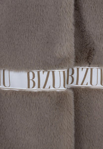 Futro damskie z logowanymi lampasami FLORENCE taupe