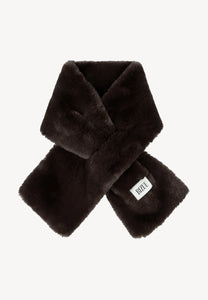 Brązowy szalik z logowaną metką FLUFFY
