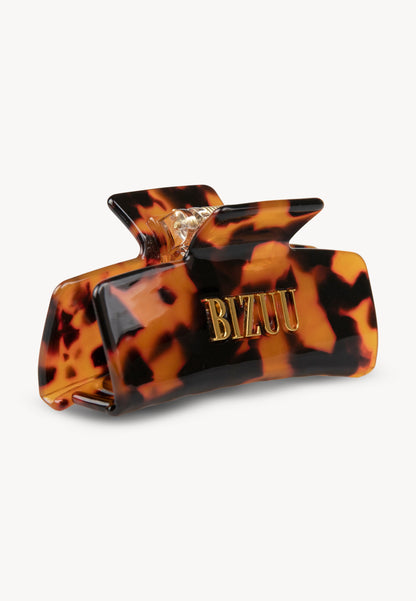 Brązowa klamra do włosów z logo GLIMMA