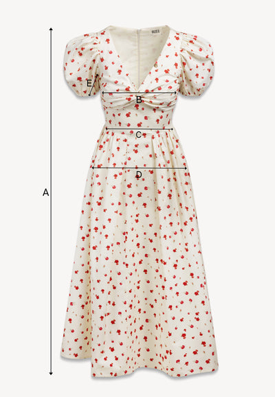 Kremowa sukienka HALVI w autorski print