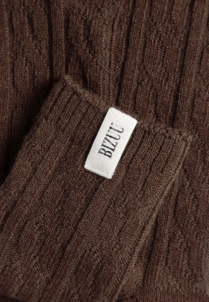 Brązowe skarpetki z wełną HOLLY