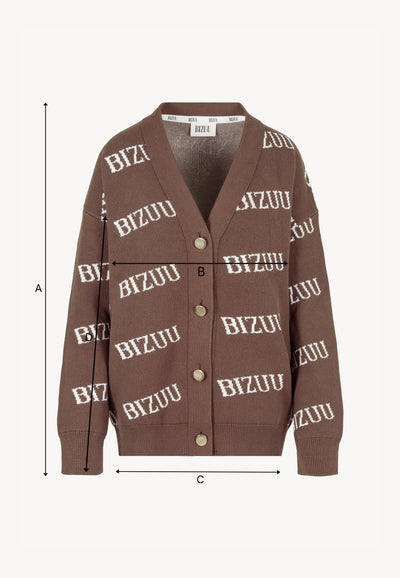 Brązowy kardigan oversize zapinany na guziki KYLE