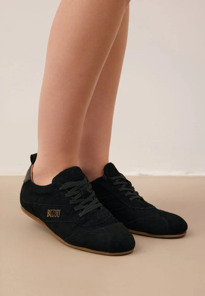 Zamszowe sneakersy damskie LEOLA czarne