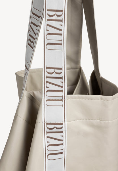 Beżowa torba typu shopper z ekoskóry LETHA