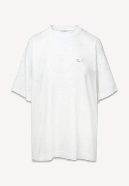 Kremowy t-shirt LETTER z autorską grafiką