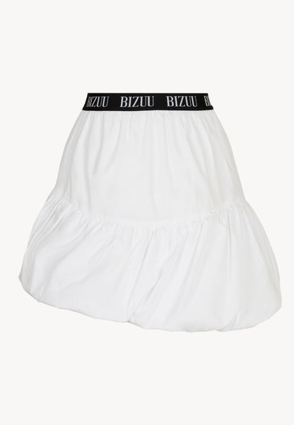 Biała spódnica mini z logowaną gumą LILIBET