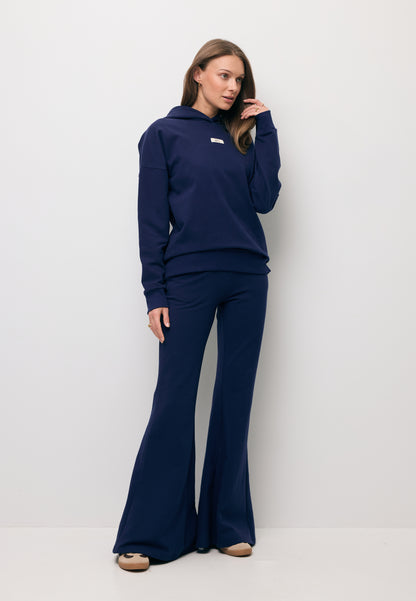 Granatowa bluza oversize z kapturem LINDI