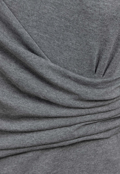 Szary longsleeve z marszczeniem LOMEA