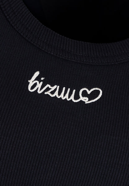 Czarny top z haftem bizuu LOVIE