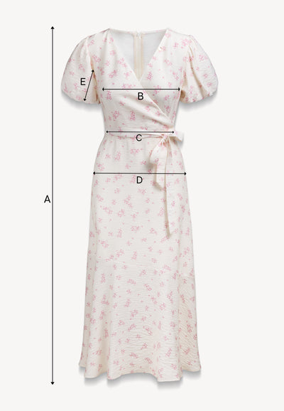 Kremowa sukienka midi MALVIES w autorski print