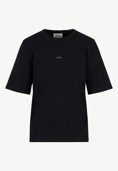 Czarny T-shirt damski z poduszkami MELISA
