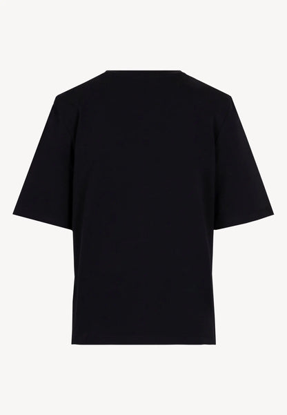 Czarny T-shirt damski z poduszkami MELISA