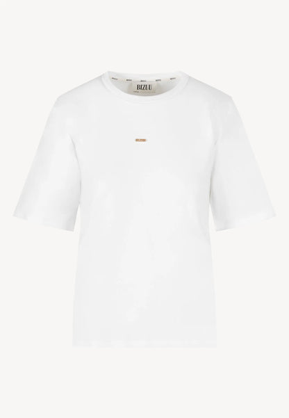 Kremowy T-shirt damski z poduszkami MELISA