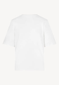 Kremowy T-shirt damski z poduszkami MELISA