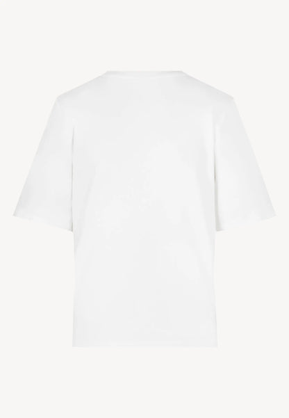 Kremowy T-shirt damski z poduszkami MELISA