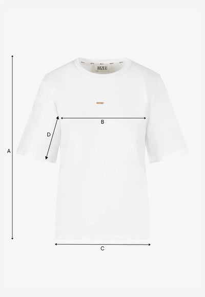 Kremowy T-shirt damski z poduszkami MELISA