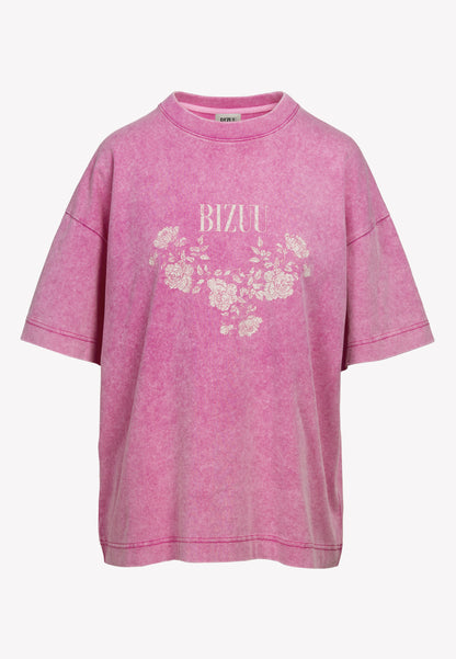 Różowy T-shirt oversize z aplikacją PAPLYS