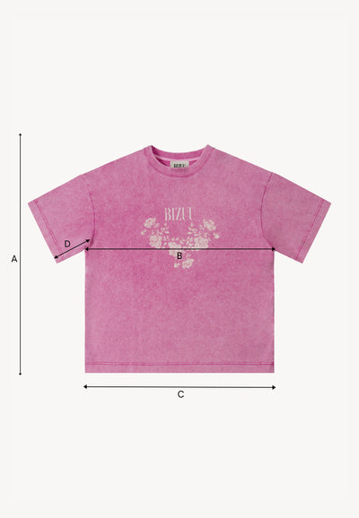 Różowy T-shirt oversize z aplikacją PAPLYS