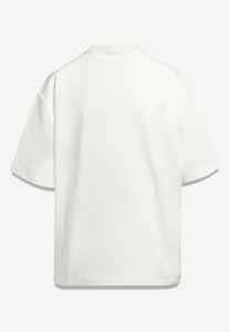Kremowy t-shirt oversize PARADISO z logo