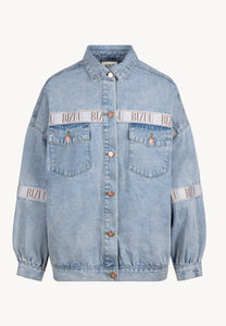 Błękitna kurtka jeansowa oversize PASSA