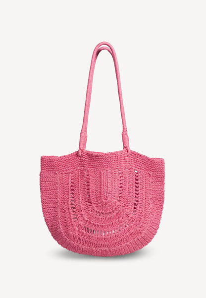 Pleciona torba shopper RAFI różowa