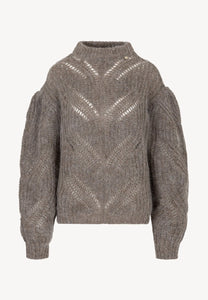 Beżowy sweter ażurowy oversize ROSSO