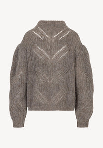 Beżowy sweter ażurowy oversize ROSSO