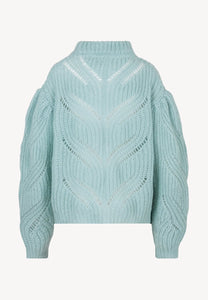 Błękitny sweter ażurowy oversize ROSSO