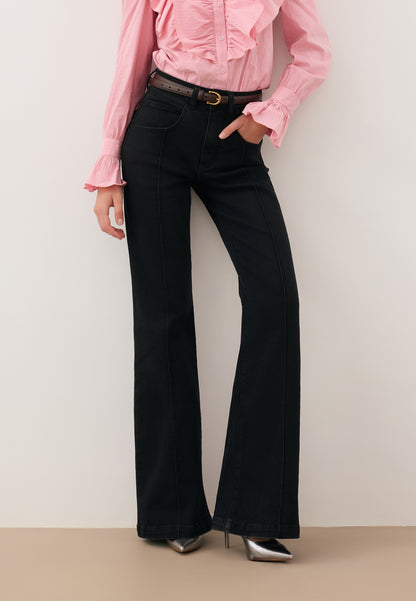 Spodnie jeansowe flare BELINNA czarne