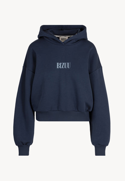 Niebieska bluza z kapturem z logo SAY